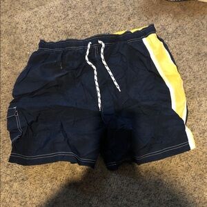 Kanu Surf Men's Swim Trunks in Navy and Yellow